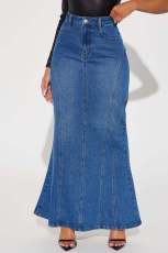 SC Denim Ruffle Half-body Skirt GQDH-2323