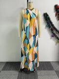 SC Printed Sleeveless Loose Halter Maxi Dress NY-10802