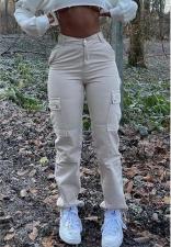 SC Solid Color Multi-pocket Slim Pant XCFF-11156
