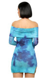SC Print One Neck Long Sleeve Mini Dress XHXF-410