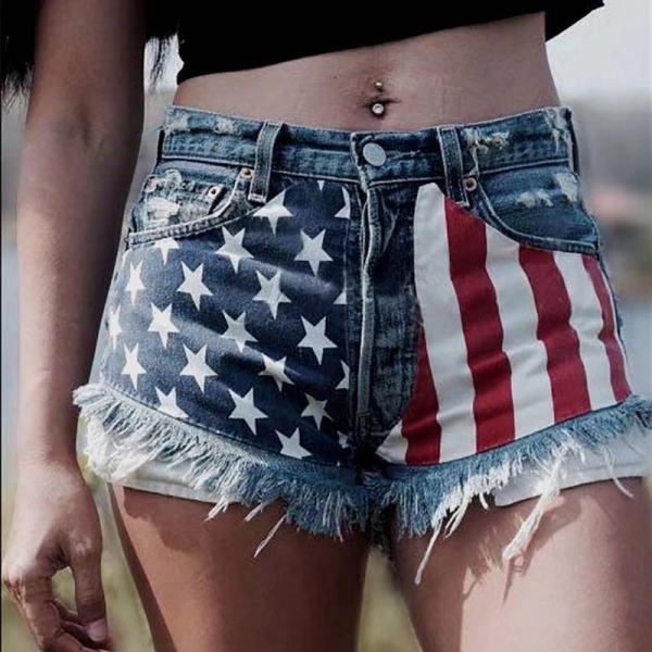 SC Casual Holes Denim Tassel Shorts XCFF-328