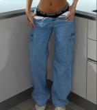SC Solid Color Multi-pocket Slim Pant XCFF-11156