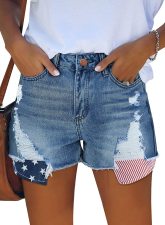 SC Casual Holes Denim Tassel Shorts XCFF-328