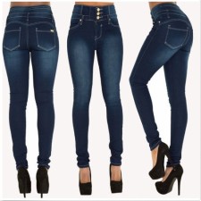 SC High Waist Solid Color Slim Jeans XCFF-2283167