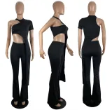 SC Sexy Irregular Solid Color Two Piece Pants Set LSL-0001