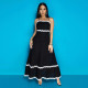 SC Wave Webbing Patchwork Sling Maxi Dress CYA-901258