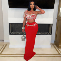SC Hot Drill Sling Tops And Long Skirt 2 Piece Set CYA-901231