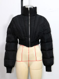 SC Black Short Down Cotton Jacket SH-391141