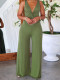SC Sleeveless Deep V Solid Color Jumpsuit SFY-431