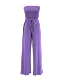 SC Sexy Solid Color Wrap Chest Wide Leg Jumpsuit ANDF-AD0605