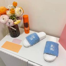 SC Embroidered Letter Open Toe Plush Slippers GDLW-606-5