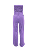 SC Sexy Solid Color Wrap Chest Wide Leg Jumpsuit ANDF-AD0605