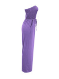 SC Sexy Solid Color Wrap Chest Wide Leg Jumpsuit ANDF-AD0605
