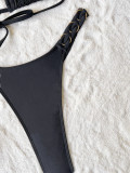 SC Solid Color Bandage Backless 2 Piece Bikinis Swimsuit CASF-6696