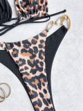 SC Leopard Color Block Bikinis Two Piece Swimsuit CASF-6641