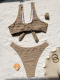 SC Knotted Solid Color Bikini Sexy Swimsuit CASF-6678