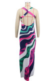 SC Multicolor Print Sleeveless Maxi Dress XHXF-411