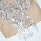 SC Sequin See Through Tassel Mini Dress CYA-901209