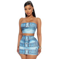 SC Sexy Wrap Chest Tops And Skirts Two Piece Set CYA-901282