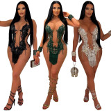 SC Sequin See Through Tassel Mini Dress CYA-901209