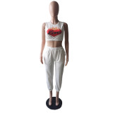 SC Fashion Print Tank Tops Two Piece Pants Set YIM-YMTC020