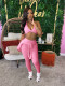SC Long Sleeve Solid Tight Two Piece Pants Set CH-24042