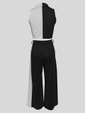 SC Color Block Small Suit Vest 2 Piece Pants Set MIL-125