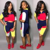 SC Contrast Color Casual Sport Two Piece Shorts Set LSL-LS6142