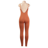 SC Solid Color Sleeveless Sling Tight Jumpsuit GAXB-A423JP