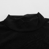 SC Mesh Patchwork Feather Mini Dress GAXB-A321DS