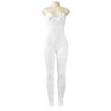 SC Solid Color Sleeveless Sling Tight Jumpsuit GAXB-A423JP