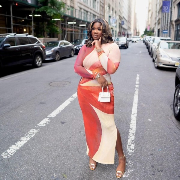 SC Sexy Mesh Color Block Print Maxi Dress GAXB-A401DS