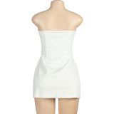 SC Sleeveless Tube Tops Solid Mini Dress GAXB-A176DS