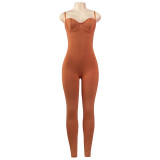 SC Solid Color Sleeveless Sling Tight Jumpsuit GAXB-A423JP