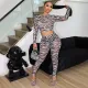 SC Stripe Print Long Sleeve Pants Two Piece Set GAXB-A448ST