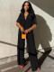 SC Loose Pleated Shirts Wide Leg Pants Two Piece Set MIL-126