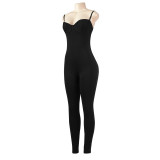 SC Solid Color Sleeveless Sling Tight Jumpsuit GAXB-A423JP