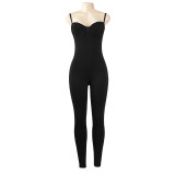 SC Solid Color Sleeveless Sling Tight Jumpsuit GAXB-A423JP