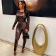 SC Long Sleeve Mesh Patchwork Pants Suit GAXB-A318ST