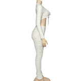 SC Lace-Up Water Wave Striped Pants Set GAXB-A323ST