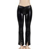 SC Solid Color Micro Flare Split Pants GAXB-A246PT
