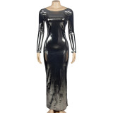 SC Long Sleeve Backless Maxi Dress GAXB-A195DS