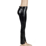 SC Solid Color Micro Flare Split Pants GAXB-A246PT