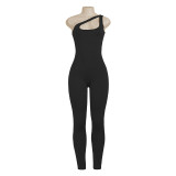SC Single Shoulder Solid Casual Jumpsuit GAXB-A011JP