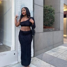 SC Single Long Sleeve Sexy Two Piece Skirts Set GAXB-A164ST