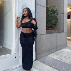 SC Single Long Sleeve Sexy Two Piece Skirts Set GAXB-A164ST