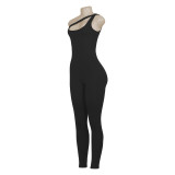 SC Single Shoulder Solid Casual Jumpsuit GAXB-A011JP
