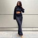 SC Solid Color Long Sleeve Pants Two Piece Set GAXB-A222ST