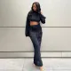 SC Solid Color Long Sleeve Pants Two Piece Set GAXB-A222ST