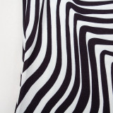 SC Stripe Print Long Sleeve Maxi Dress GAXB-A228DS